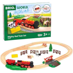 SET FERROVIARIO CON GRAN LOCOMOTORA ROJA BRIO